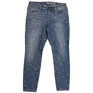Gap Womens Star Print Denim Mid-Rise Legging Skimmer Size 8/29 29Wx27L